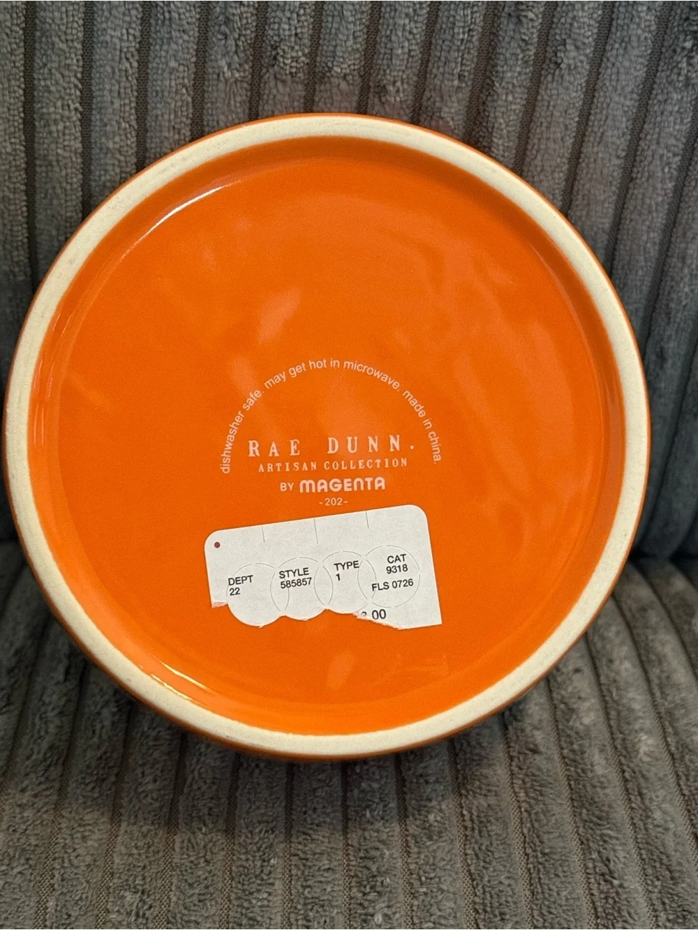 Rae Dunn ‘Wicked Cute’ Orange Ceramic Bowl w/ Etched Pumpkin 🎃 Int- NWT